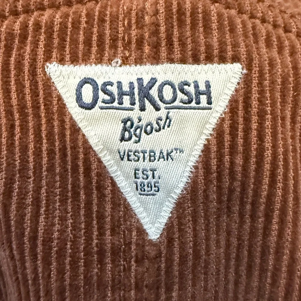 Vintage OshKosh B’gosh Vestbak Corduroy Overall Pinafore Dress Brown Ch Size 10